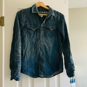 Madewell denim button up down shirt xs